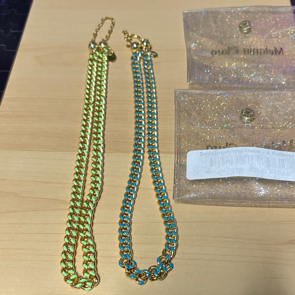 Stunning Gold and Blue Necklace Set - Picture 2 of 2